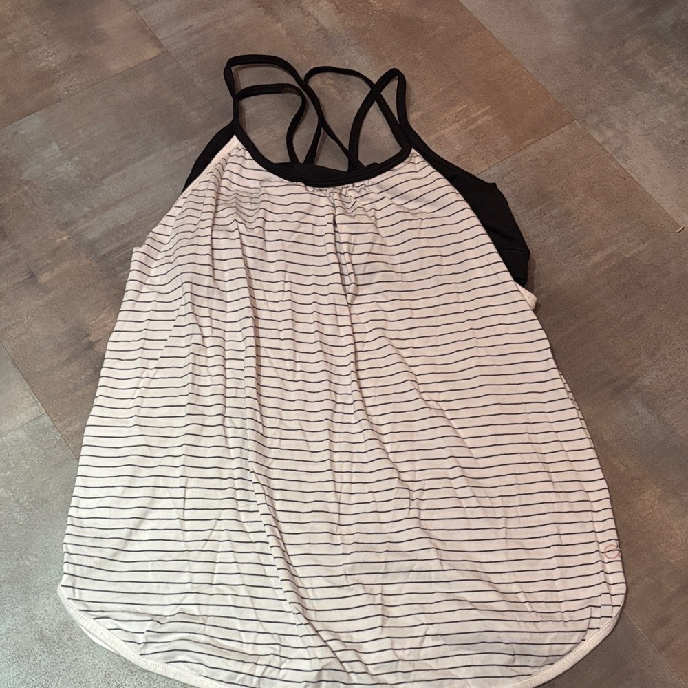 CALIA by Carrie Underwood Striped Tank Top with Black Accents size medium